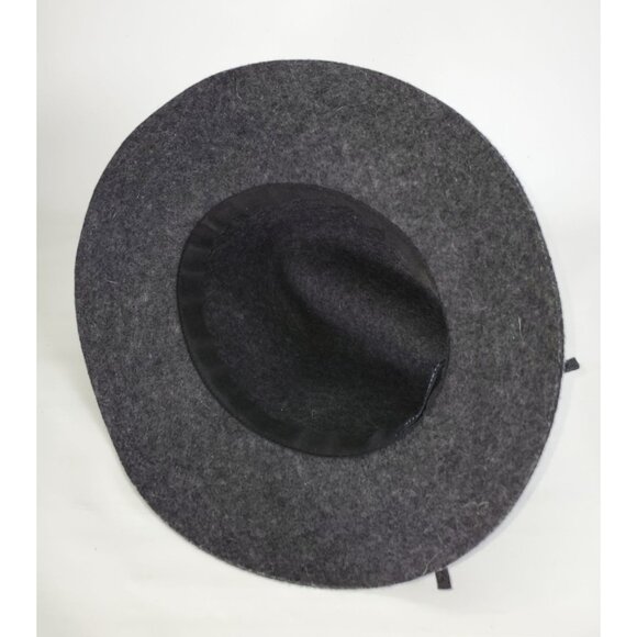 Banana Republic Gray 100% Wool Fedora Hat with Black Trim S/M 1529 - Picture 9 of 13